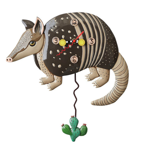 Clock Wall Armadillo Cactus Mexican Funky Retro