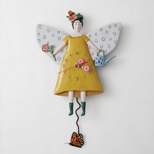 Clock Garden Guardian Angel Wall Funky Retro