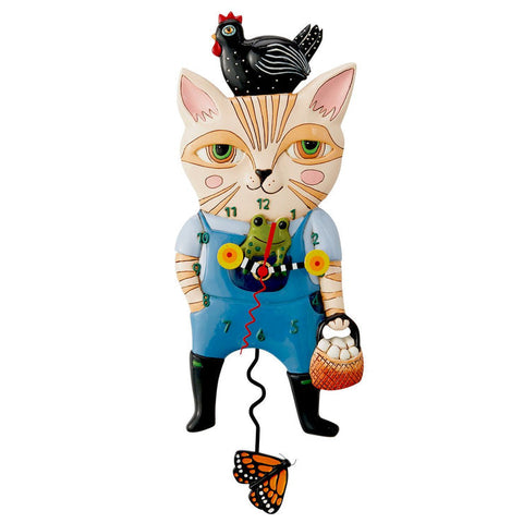 Clock Cat Country Chicken Wall Funky Retro